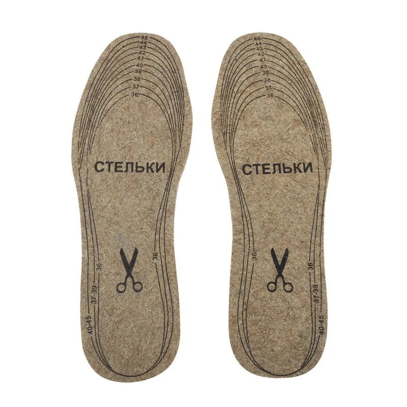 Felt Insoles For Shoes Men Women Warm Shock-absorbing Insoles Shoes Pad for Outdoor Sports Work Running Unisex Foot Pain ﻿