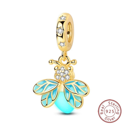 Hot Sales 925 Sterling Silver Golden Series Charms Leopard Little Bear Starfish Bow Bead Fit Original Bracelet DIY Women Jewelry