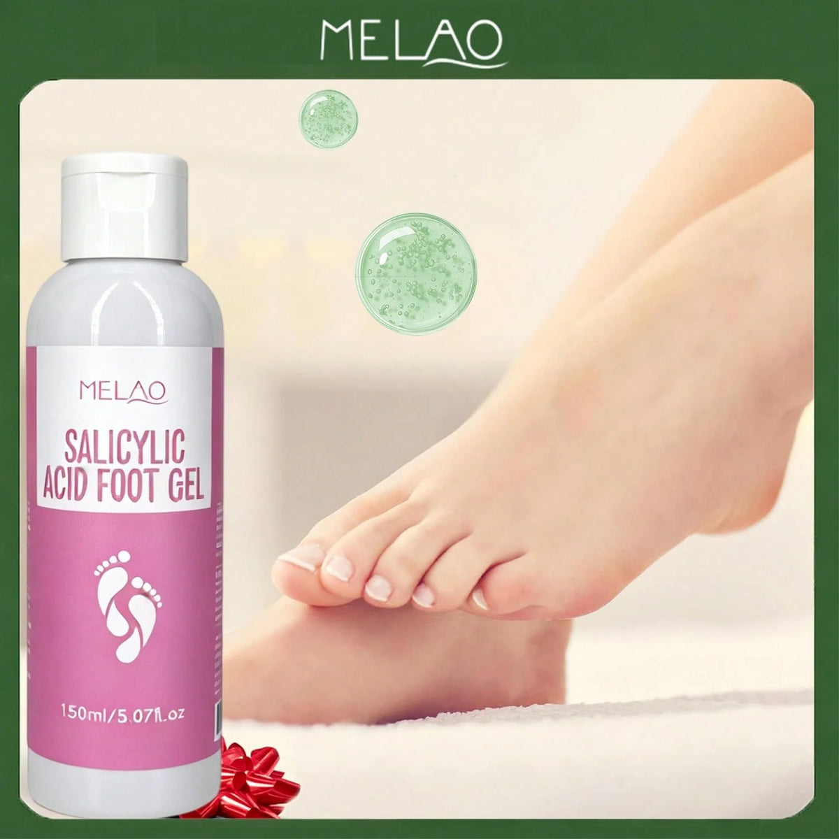 MELAO Salicylic Acid Foot Gel - Dead Skin & Callus Remover, Exfoliating Treatment for Rough Cracked Feet, Softens Heels, 150ml