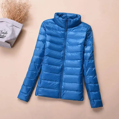 Autumn Winter New Parkas Down Coat Women's Short Stand-UP Collar Hooded Warm Cotton Padded Jacket Large Size Outcoat Female Tops