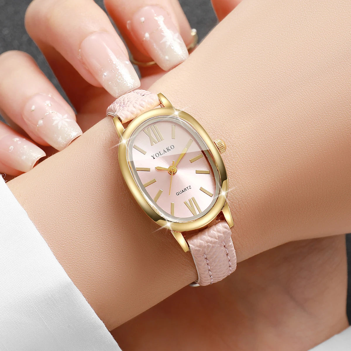 Elegant Women Quartz Watch Roma Dial Ultra-thin Leather Strap Ladies Clock Wristwatches Gift Relogio Feminino （Without Box）