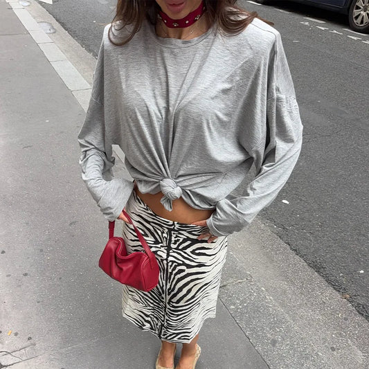 Fashion Zebra Print Women's Skirt High Waist Straight Loose Skirt Chic 2026 Spring Summer New Street Daily Wear Ladies Clothing