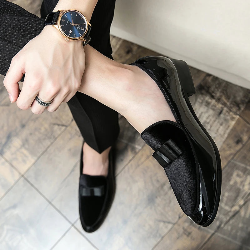 New Men Dress Shoes Shadow Patent Leather Luxury Fashion Groom Wedding Shoes Men Luxury italian style Oxford Shoes Big Size 48