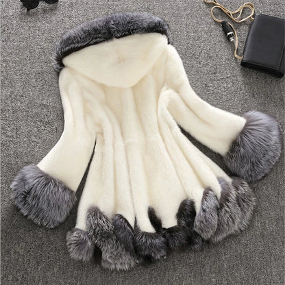 Women's Hooded Faux Fur-Trim Coat