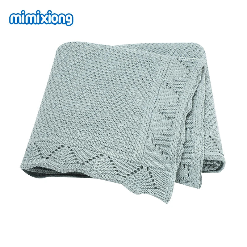 Super Soft Baby Blankets Swaddle Wrap 100*80cm Knit Pure Color Newborn Sleeping Covers for Stroller Bassinet Comfort All Seasons