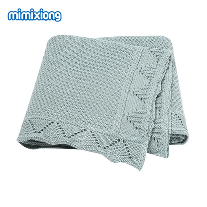 Super Soft Baby Blankets Swaddle Wrap 100*80cm Knit Pure Color Newborn Sleeping Covers for Stroller Bassinet Comfort All Seasons