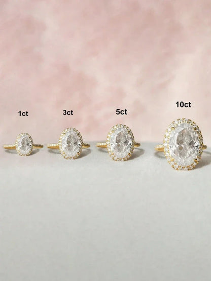 925 Sterling Silver Fashion Oval Shiny Full Zircon Ring For Women Match Daily Outfits Party Luxury High Quality Fine Jewelry