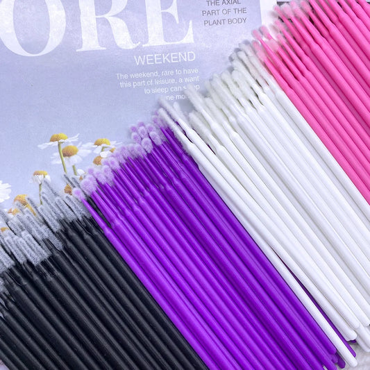 100/400pcs Micro Brush Disposable Lash Removing Swab Microbrush Mascara Wands Applicator Eyelash Extension Makeup Brushes Tools