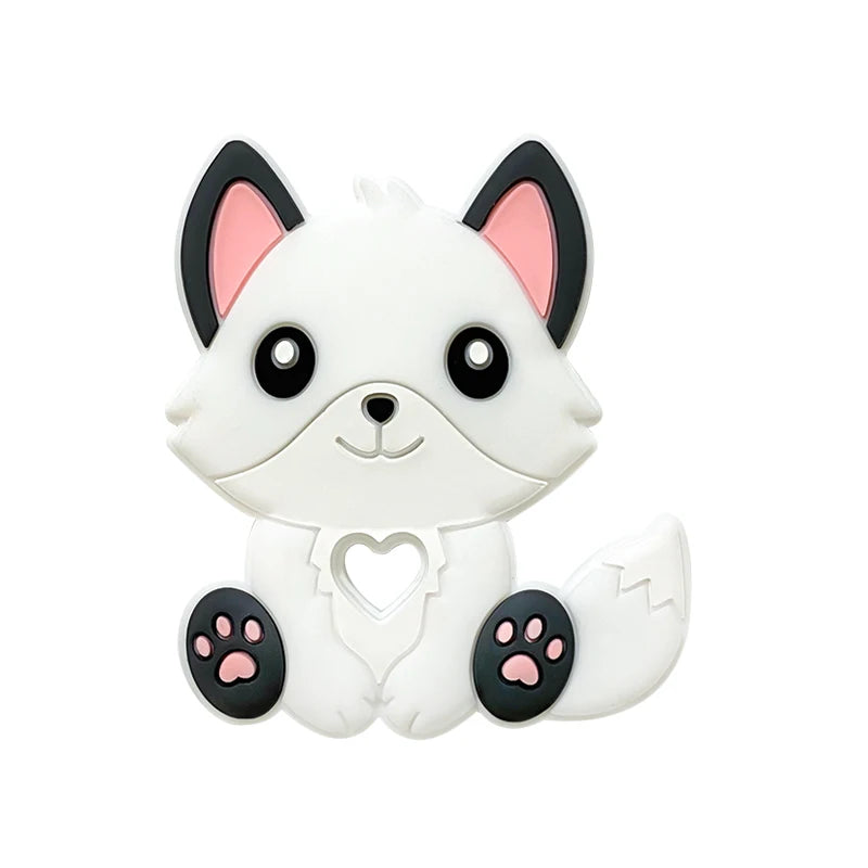 1/3/10pcs New Silicone Teether Cartoon  Squirrel Head Animal Food Grade DIY Baby Teething Teether Toy Accessories Ring