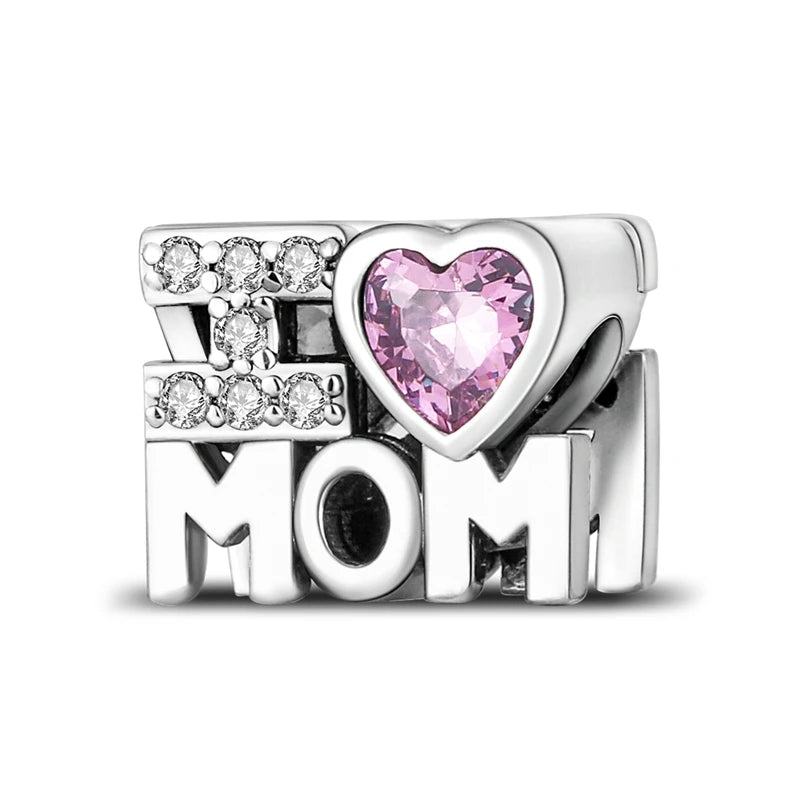 Pink Charms Original 925 Sterling Silver Heart Bow Perfume Bottle Charms Beads Pendants Fit Bracelet DIY Women Jewelry Making