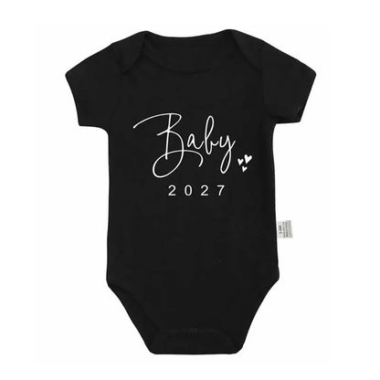 Baby 2027 Pregnancy Announcement Bodysuit Newborn Baby Onesie Funny Boys Girls Romper Jumpsuit Clothes Outfit