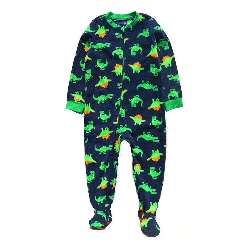 One-Piece Pajamas for Children Aged 3-10, Pajamas for Boys and Girls, Fleece One-Piece Suits, Soft and Warm