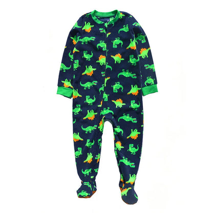 One-Piece Pajamas for Children Aged 3-10, Pajamas for Boys and Girls, Fleece One-Piece Suits, Soft and Warm