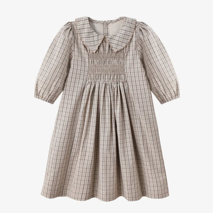 Clearance sale AS SS26 Heritage collection brown Checked smocking  girls dress knitting boys sister brother family match clothes
