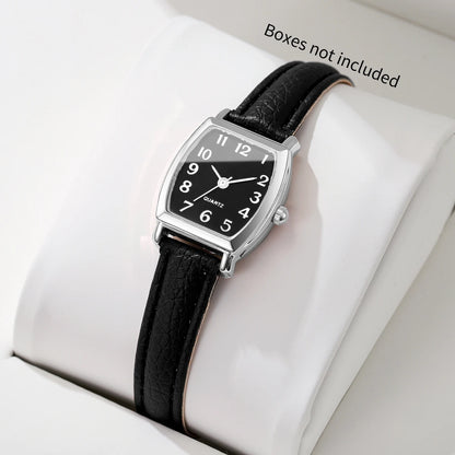 Retro Tonneau Arabic Dial Women Watches Ultra-thin Leather Strap Elegant Ladies Quartz Wristwatch Relogio Feminino（Without Box）