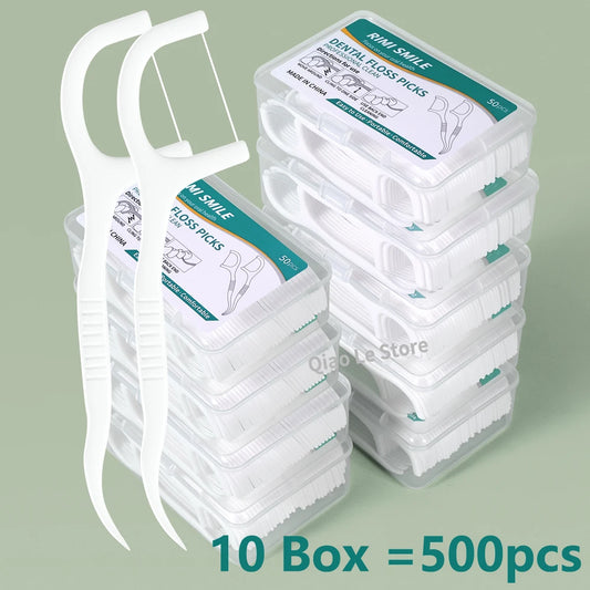 1/2/3/5/10 Box Portable Disposable Dental Floss Plastic Toothpick High-tension Dental Floss Stick Dental Floss Box ﻿Oral Care