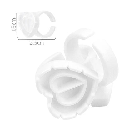 Wholesale100Pcs  Tools Lash Disposable Container Tattoo Pigment Eyelash Extension Cup Rings Holder Eyelash Glue Fan Supplies