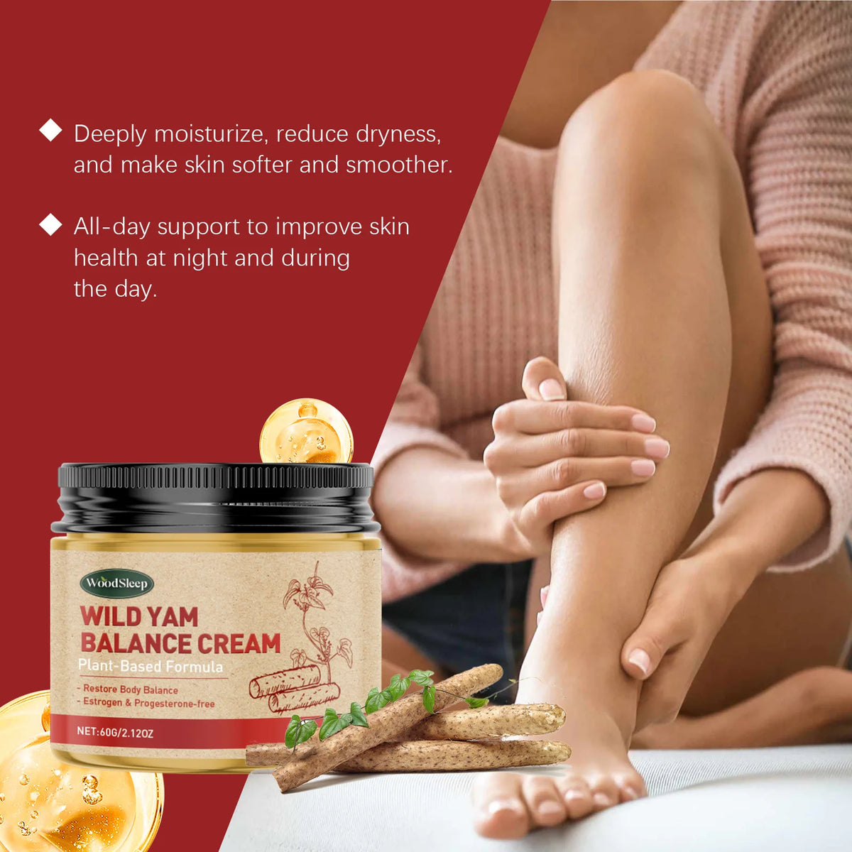 Wild Yam Cream Progesteron Hormone Regulation Balancing Tightening Smoothing Moisturizing Wrinkles Removing Women's Health Balm