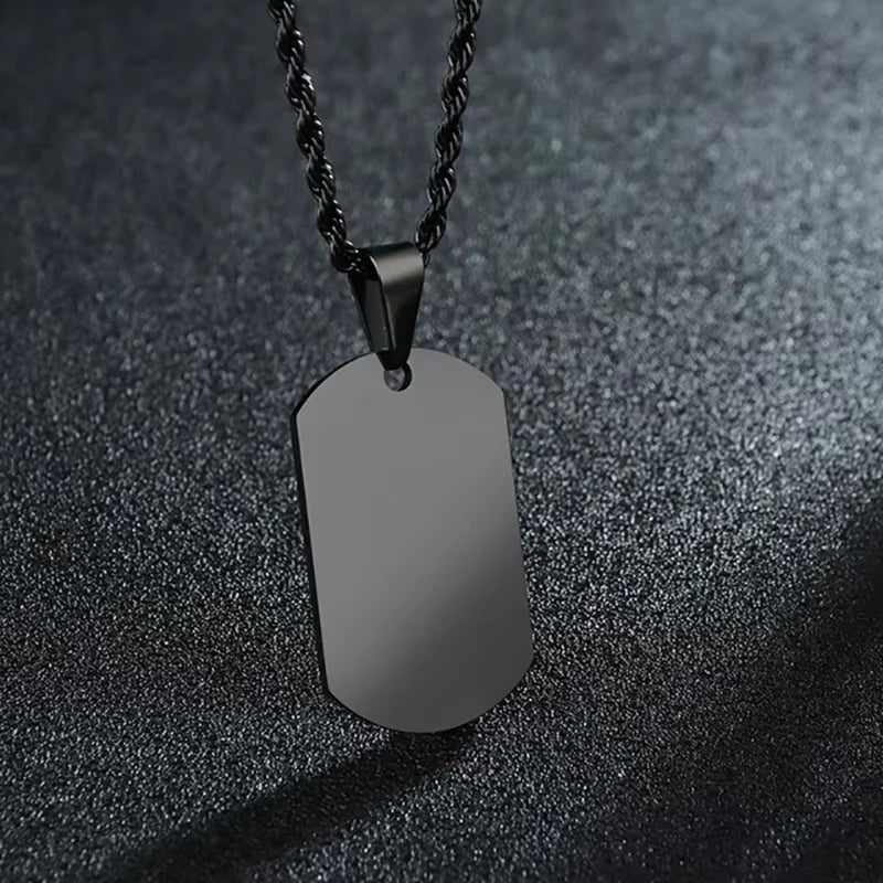 Stainless Steel Jewelry Mens Custom Engraved Name Photo Animal Necklace for Women Personalized Square Pendant Family Party Gift