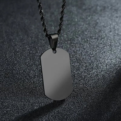 Stainless Steel Jewelry Mens Custom Engraved Name Photo Animal Necklace for Women Personalized Square Pendant Family Party Gift