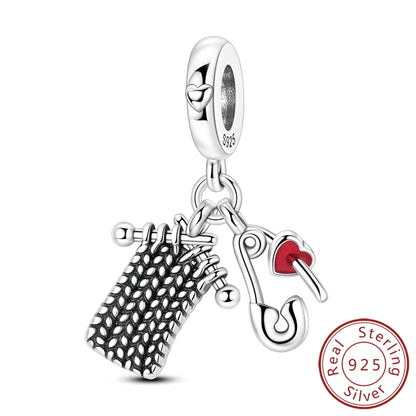 Original 925 Sterling Silver Charms Beads Winter Snowflake Snowman Igloo Penguin Pendant Fit Bracelet Charms Women Jewelry Gift