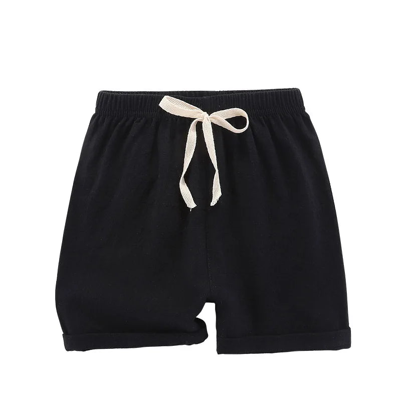 Teenage Boy Shorts 150 160cm Summer Clothing Cotton Linen Shorts Light Blue Black Red Children Shorts for Girls Toddler Clothes