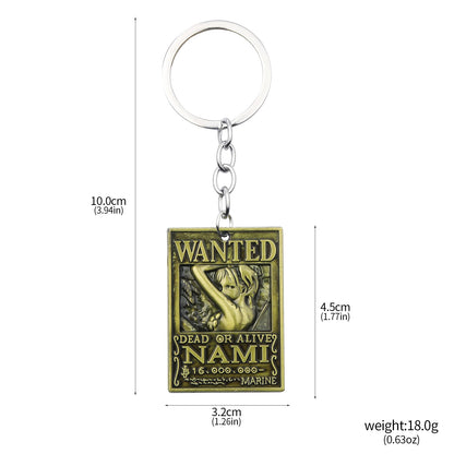 One Piece Luffy Straw Hat Keychain Rotatable Zoro Skull Metal Pendant Role-Playing Decorative Accessories Fan Jewelry Gift
