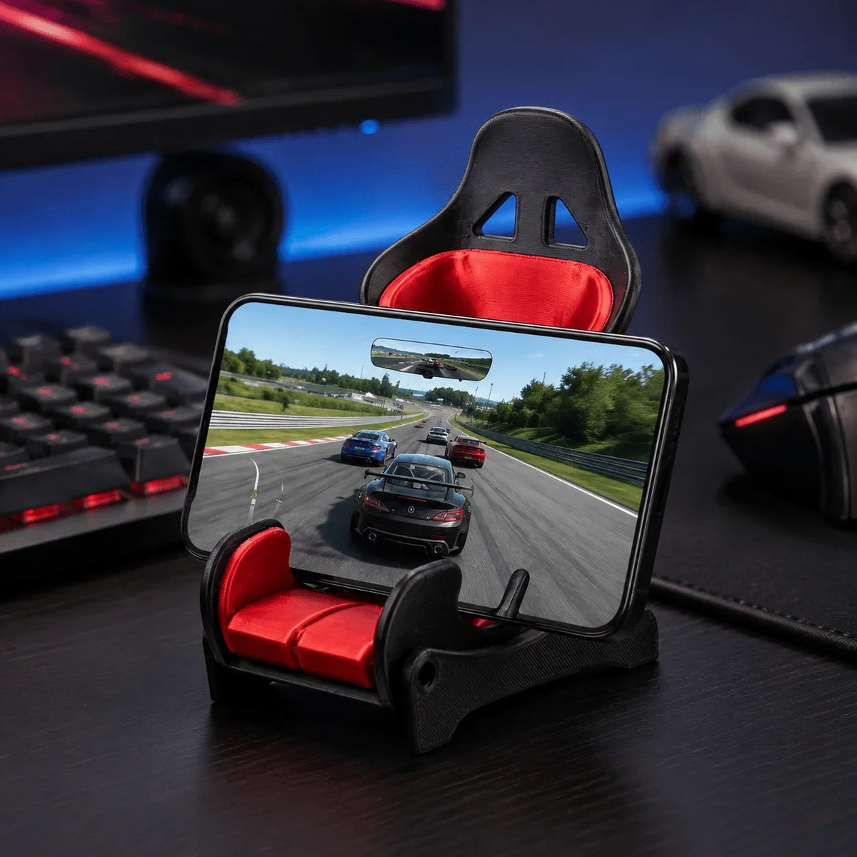 Racing Seat Mobile Phone Holder for Video Watching and desktop universal desktop Smartphone Holder