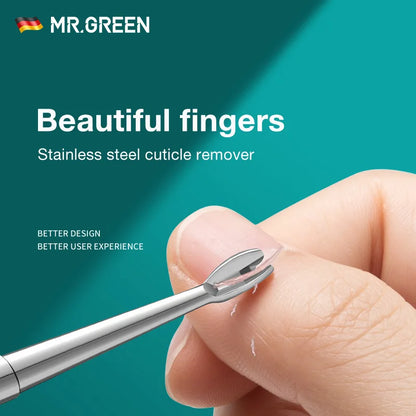 MR.GREEN Cuticle Pusher Dead Skin Pusher  Stainless Steel Nail Art Manicure Tools Nail Polish Peeler Scraper