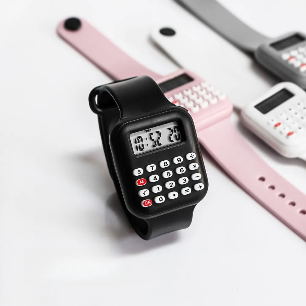 Creative Calculator Watch Cartoon LED Digital Kids Watch Fashion Sports Electronic Watch for Boys Girls Kids Student Gift Clock