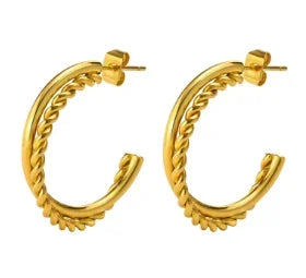 Stainless Steel Exaggerated Large Waterproof Hoop Earrings