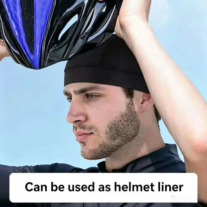 Under Helmet Beanie Skull Cap Vented Sweat Wicking Sweat Absorbent Lightweight Motorcycle Cycling Head Liner Cap Sports Running