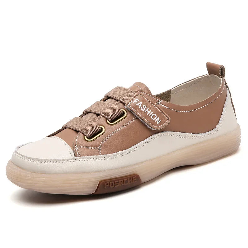 Women's Stitched Strap-Fastening Casual Shoes