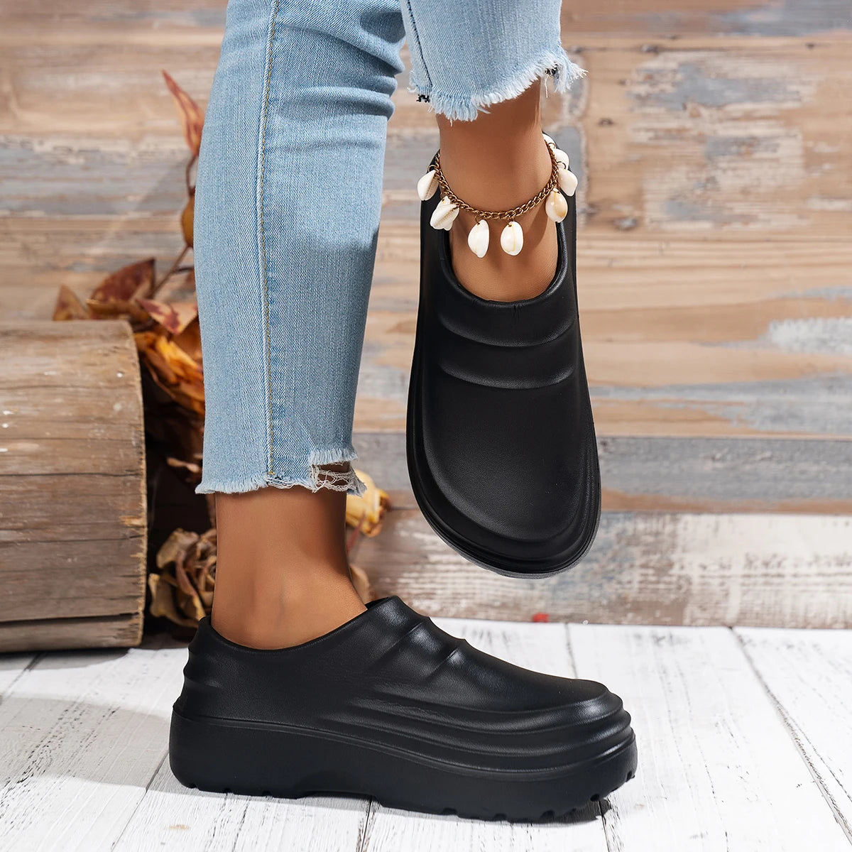 Women's Thick-Soled Kitchen Slippers, Oil-Proof, Waterproof, Non-Slip, Thick-Soled, Wear-Resistant, Comfortable, Soft-Soled, Hom