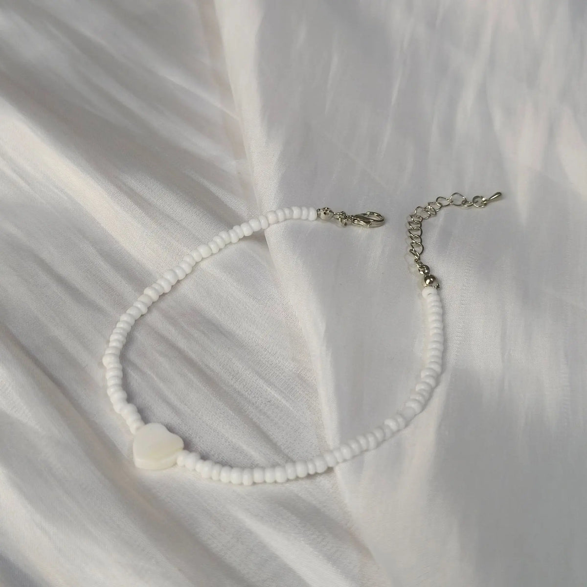 Bohemian Summer Beach Shell Heart Anklets for Women Fashion White Beads Anklet Bracelet on The Leg Female Foot Styling Jewelry