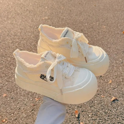 New Spring Women Breathable Sneakers Cute Pink Graffit Shoes Thick Heel Sneakers Casual Running Platform Y2K Lolita Sports Shoes