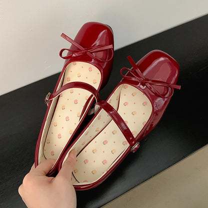 Women's Bow-Detail Mary Jane Block-Heel Shoes