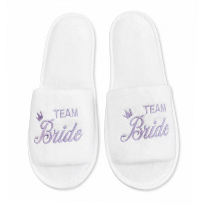 Bride & Bridesmaid, Wedding Party Guests Home Slip On Shoes Bridal Party Slippers Open-toe With Golden, Mint Green and Pink