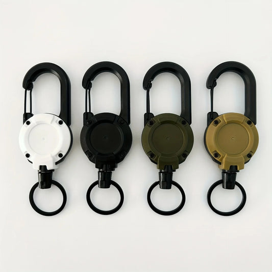 1/2/4pcs Extendable Retractable Holders Keychain Badge Reels Heavy Duty Clip With Carabiner Key Chain For Men Outdoor Bags