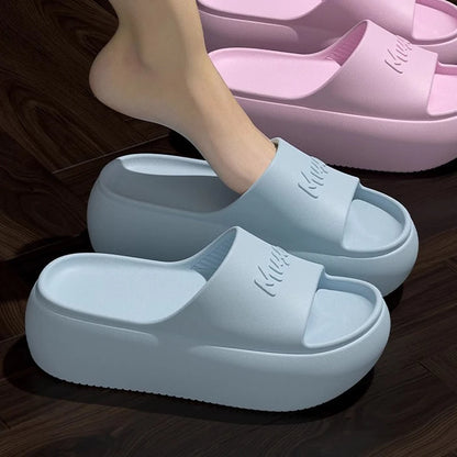 Fashion Summer Eva Slippers Summer Women Thick Soles Non-slip Home Indoor Outdoor Couple Slippers Bath Flip Flops