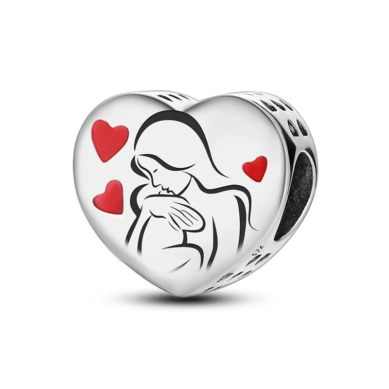 Fit 925 Original Bracelets Love Heart Flower Four Leaf Clover Turtle 925 Silver Charms Beads DIY Birthday Jewelry Gift