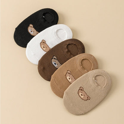 5/10Pairs Baby Non-Slip Socks for 0-5Y Toddler Socks Cute Anti-Skid Silicone Dot Sole for Boys and Girls