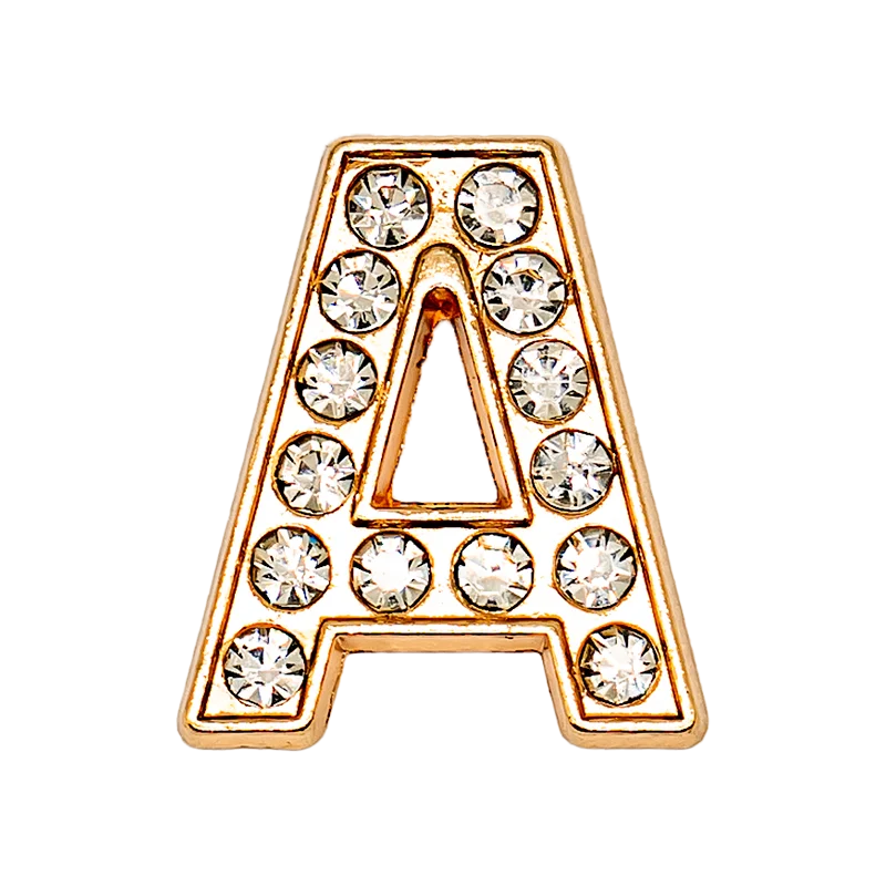 1pcs Metal Gold Luxury Letters Shoe Charms for Clog Alphabet Shoes Decorations Pins for Women Girl Sandal DIY Party Favor Gifts