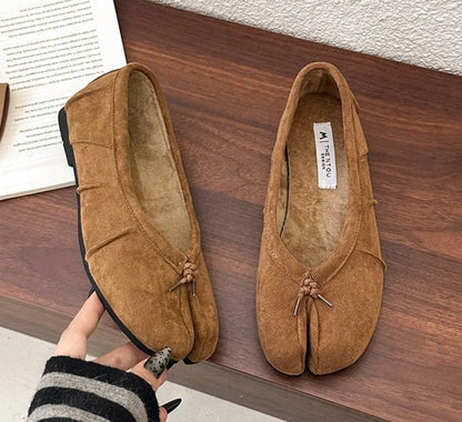 Fashion Bowknot Split Toe Women Tabi Ninja Ballet Flats Slippers Comfortable Walking Loafers Sweet Ladies All-match Mules Shoes