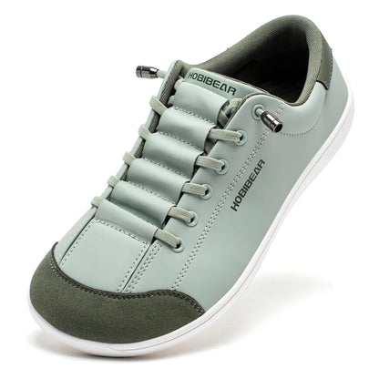 HOBIBEAR Unisex Barefoot Wide Toe Shoes Women Men Artificial Leather Minimalist Sneakers Adjustable Slip On Walking Shoes