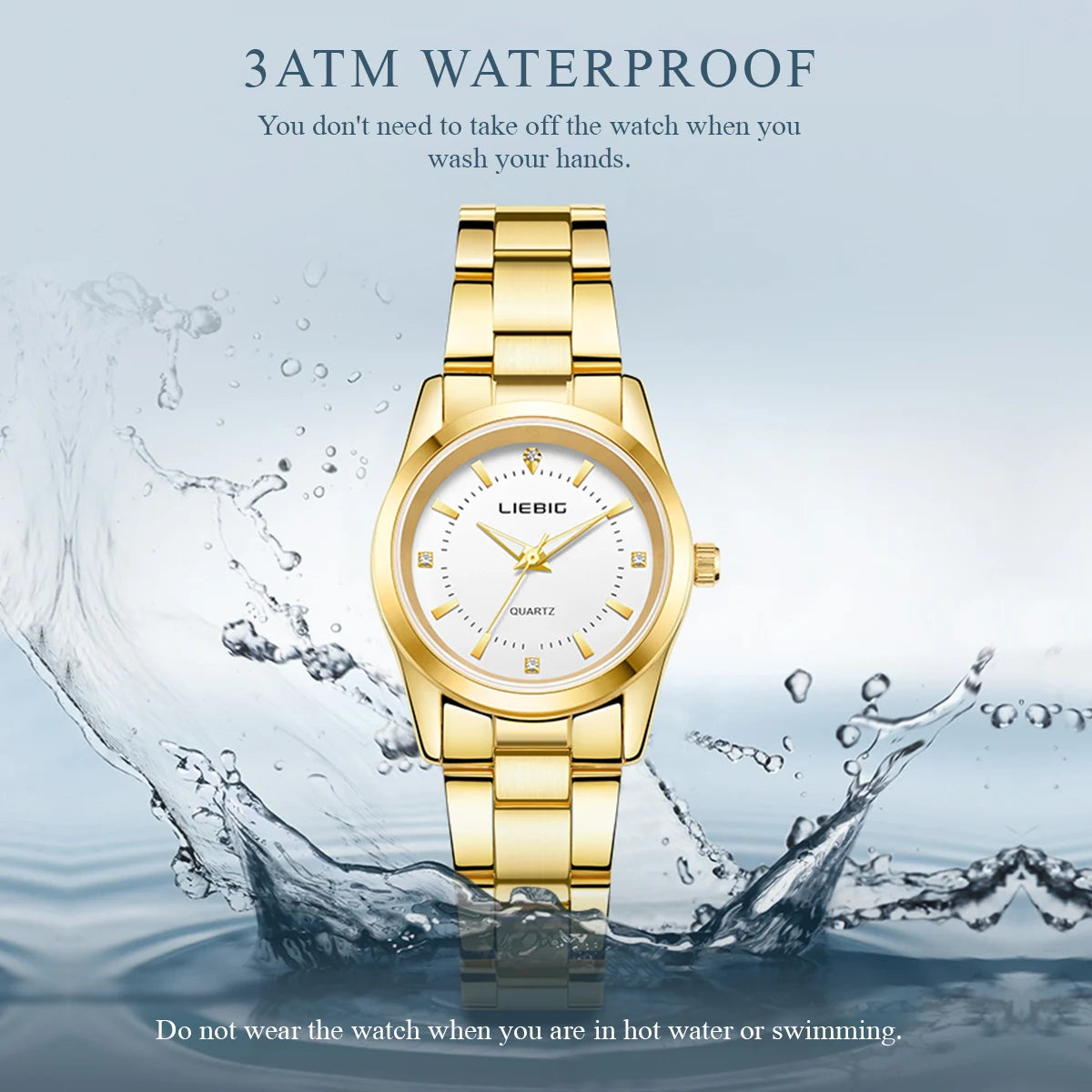 LIEBIG L4005 Quartz Wristwatch 30M Waterproof Fashion Luxury Watch Women Clock Fashion Chronograph Timer Casual Daily Outfit
