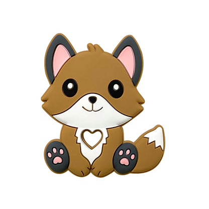 1/3/10pcs New Silicone Teether Cartoon  Squirrel Head Animal Food Grade DIY Baby Teething Teether Toy Accessories Ring