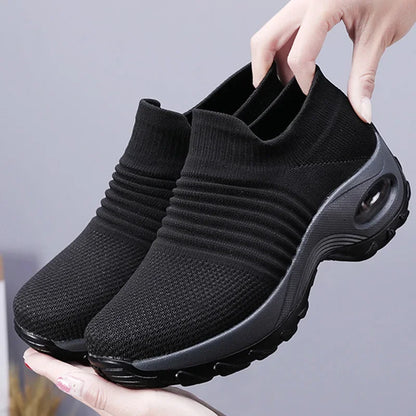 Summer Women Sneakers Thin Woven Mesh Breathable Casual Shoes 2025 New Hiking Thick Soled Shoes for Women Zapatillas De Mujer