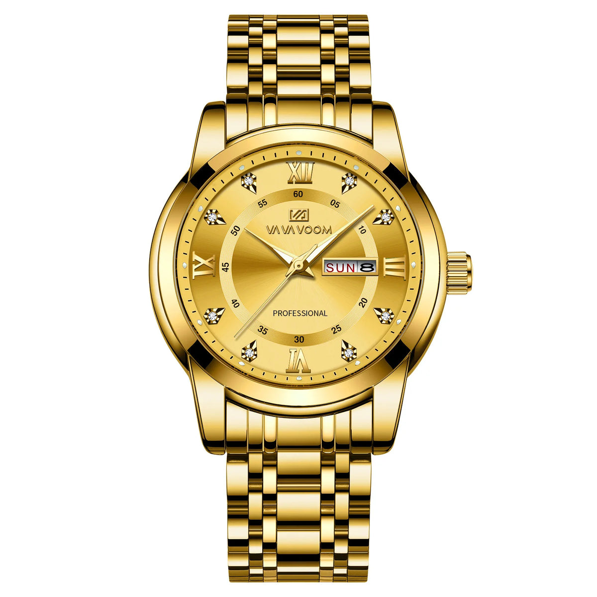 Fashion Casual Men Watch Waterproof Luminous Quartz Watches Stainless Steel Strap Calendar Watch for Men