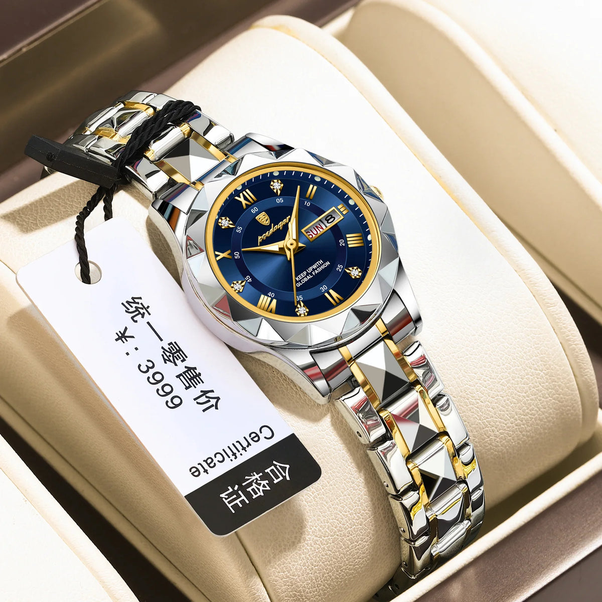 Ladies Quartz Watch, Waterproof Luminous Dial, Trendy Fashion Women Wristwatch